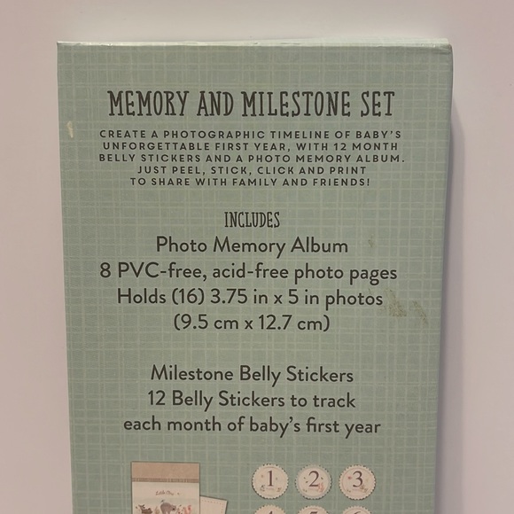 Baby Memory & Milestone Set Critters Photo Album & Belly Stickers NIB - Picture 5 of 5